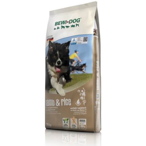 غذای خشک سگ مخصوص سگ های بدغذا و حساس با طعم  بره و برنج بوی داگ/ 12,5 کیلویی/ BEWI DOG lamb & rice